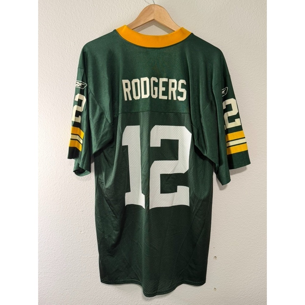 Aaron Rodgers Green Bay Packers #12 Reebok NFL Jersey Men's Medium M Green